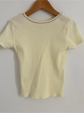 ZARA Girls Ribbed Jewel Top